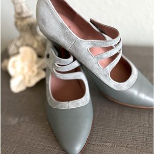 American Duchess Mae Women’s Edwardian shoes French Blue size 8